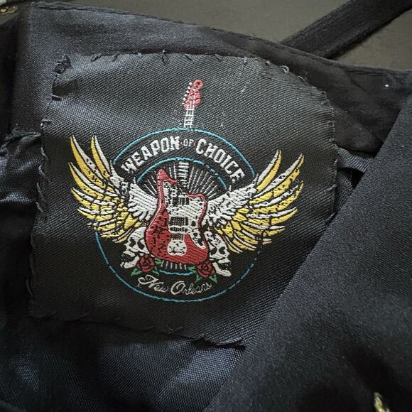 Gothic Lace Up Bustier Corset Heart Skulls 3D Roses Black Gold Red Witchy Voodoo - Picture 9 of 9